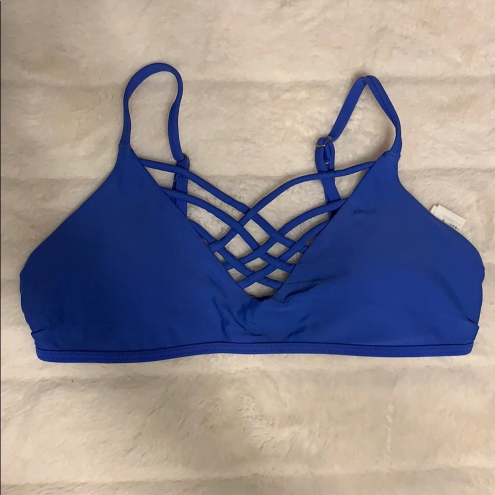 blue cross bikini top